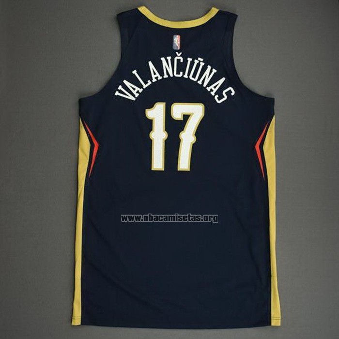 Camiseta New Orleans Pelicans Jonas Valanciunas NO 17 Icon Autentico Azul